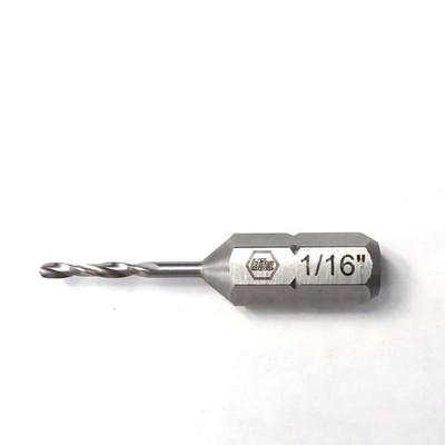 Wiha 78002B 1/16'' Stubby High Speed Drill Bit 1/4'' Hex Shank