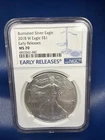 2018 W ms70 Burnished American Silver Eagle .999 Early Release NGC