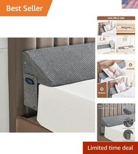 Queen Bed Wedge Pillow60"x6"x10", Mattress Gap Filler 0-8", Grey  High-Densi...