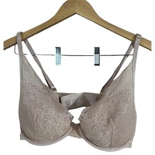 Soma Lightest Lift Lace Plunge Bra Sz 36D Light Pink Underwire Adjustable Straps