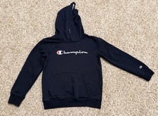 Champion Boys Long Sleeve Sweatshirt With Hoodie Black Size S 7/8 