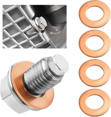 #ad #ad M12x1.25 Magnetic Oil Drain Plug with 5PCS Copper Oil Plug Crush $7.82