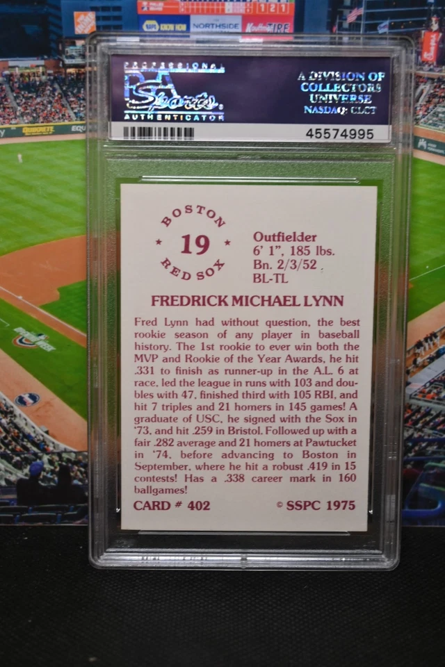 1975 SSPC #402 Fred Lynn PSA 10 Gem Mint - Image 3 of 3