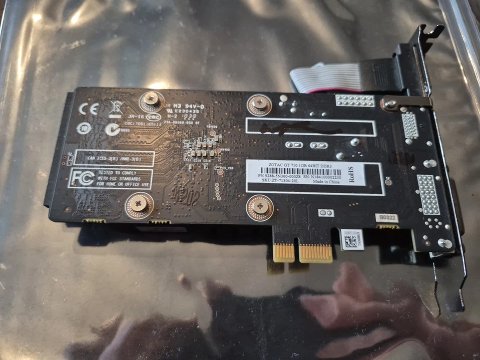 Zotac Nvidia Geforce GT 710 1GB Pci-e x1 Graphics Card Nas/server GPU - Image 4 of 4