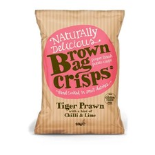 Brown Bag Tiger Prawn Chilli and Lime Crisps 20 x 40gm Fresh Stock