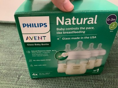 Philips Avent Natural Response Baby Bottle Pack of 4 4oz/125ml Flow 2 Nipple