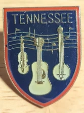 Vintage Tennessee Stringed Instruments Guitar Enamel Hat Cap Lapel Pin