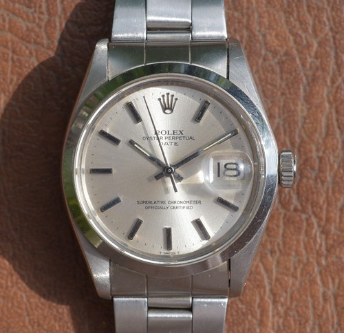 Vintage ROLEX 1500 Oyster Perpetual Date Stainless Steel Watch 