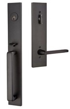 Emtek 4819HLOLHUS19 Lausanne Single Cylinder Keyed Entry Handleset Black (READ)
