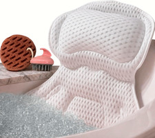 Bath Pillow for Tub Spa Gift Set 4D Mesh Neck Head Back Support 4 Pc