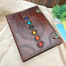  Leather Ring Binder Grimoire Binder Leather Binder Notebook Cover Office Folder