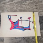 Vintage 1970 Abstract Psychedelic Geometric Painting Neon Pop Art Space Age . — photo 3