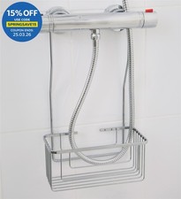 Croydex Rust Free Shower Mixer Basket Caddy Hook Over Bathroom Chrome Plated