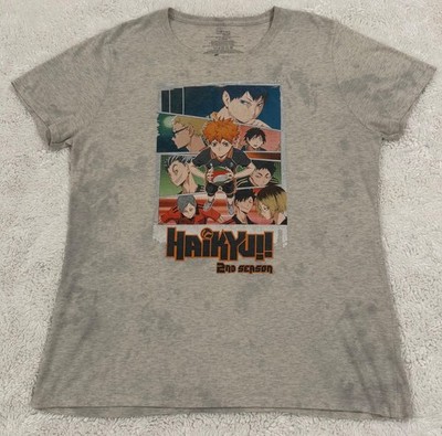 HAIKYUU!! 2ND SEASON ANIME GRAPHIC T-SHIRT XXL GRAY CRUNCHYROLL OFFICIAL TEE.