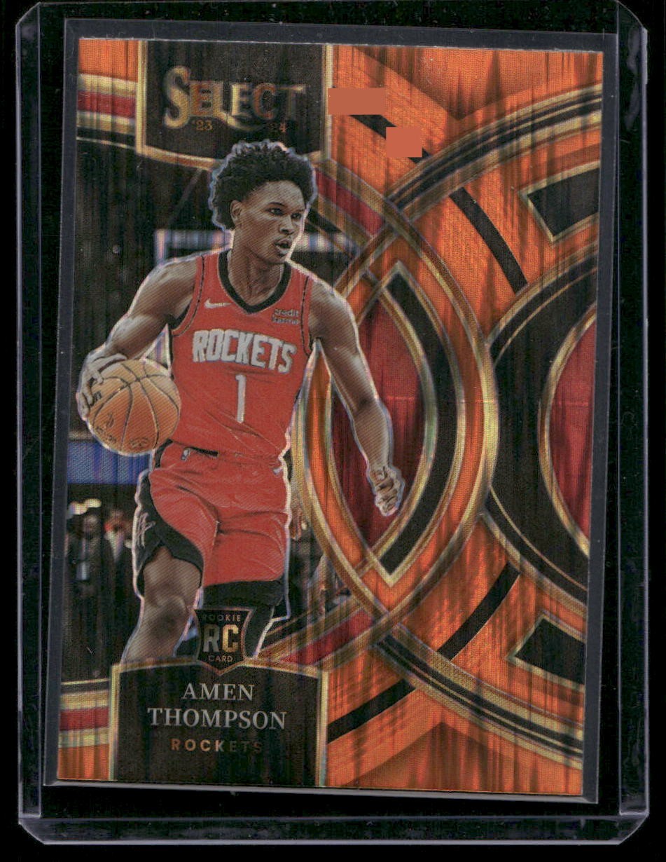 2023-24 Panini Select #122 Amen Thompson Orange Flash Prizms