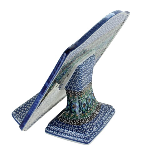 Soporte para libro de cocina de Mardi Gras de cerámica polaca rosa azul - Imagen 2 de 2