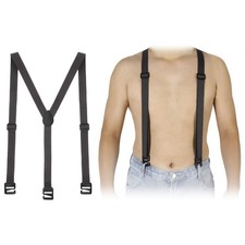 Invisible Adjustable Suspenders for Men - Under Shirt Gray 47in Large