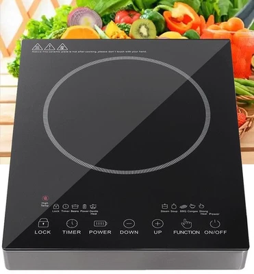 DENOTIP 3500W Kochplatte Einzelkochplatte Glaskeramik Infrarot Herdplatte Kochfeld