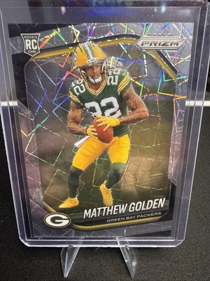 2025 Panini Prizm Football Matthew Golden Lazer Prizm (RC) #326 Packers