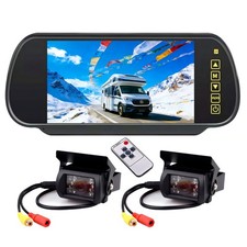 7" Rear View Monitor  CCD Backup Camera Kit w/ Night Vision for Truck RV Van