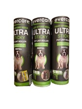Evercare Mega Lint Roller Refills 150 Sheets 3 Pack Ultra Sticky Pet Hair Rem...