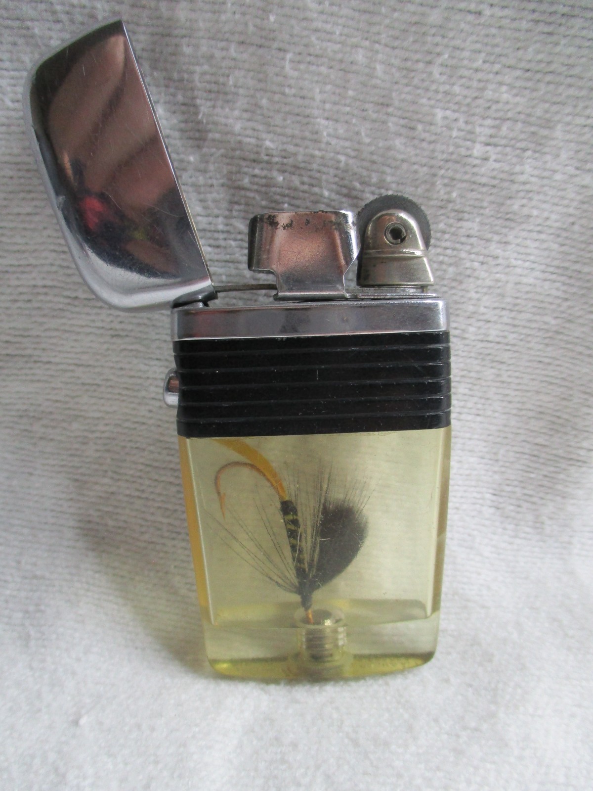 1960's Vu-Lighter By Scripto Fly Fishing Lure Black Band Wor