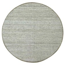 10'x10' Brown Hand Knotted Rug Round Pure Wool Distressed Grass Design 76724