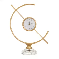 13 In. X 16 In. Gold Metal Clock with Acrylic Base