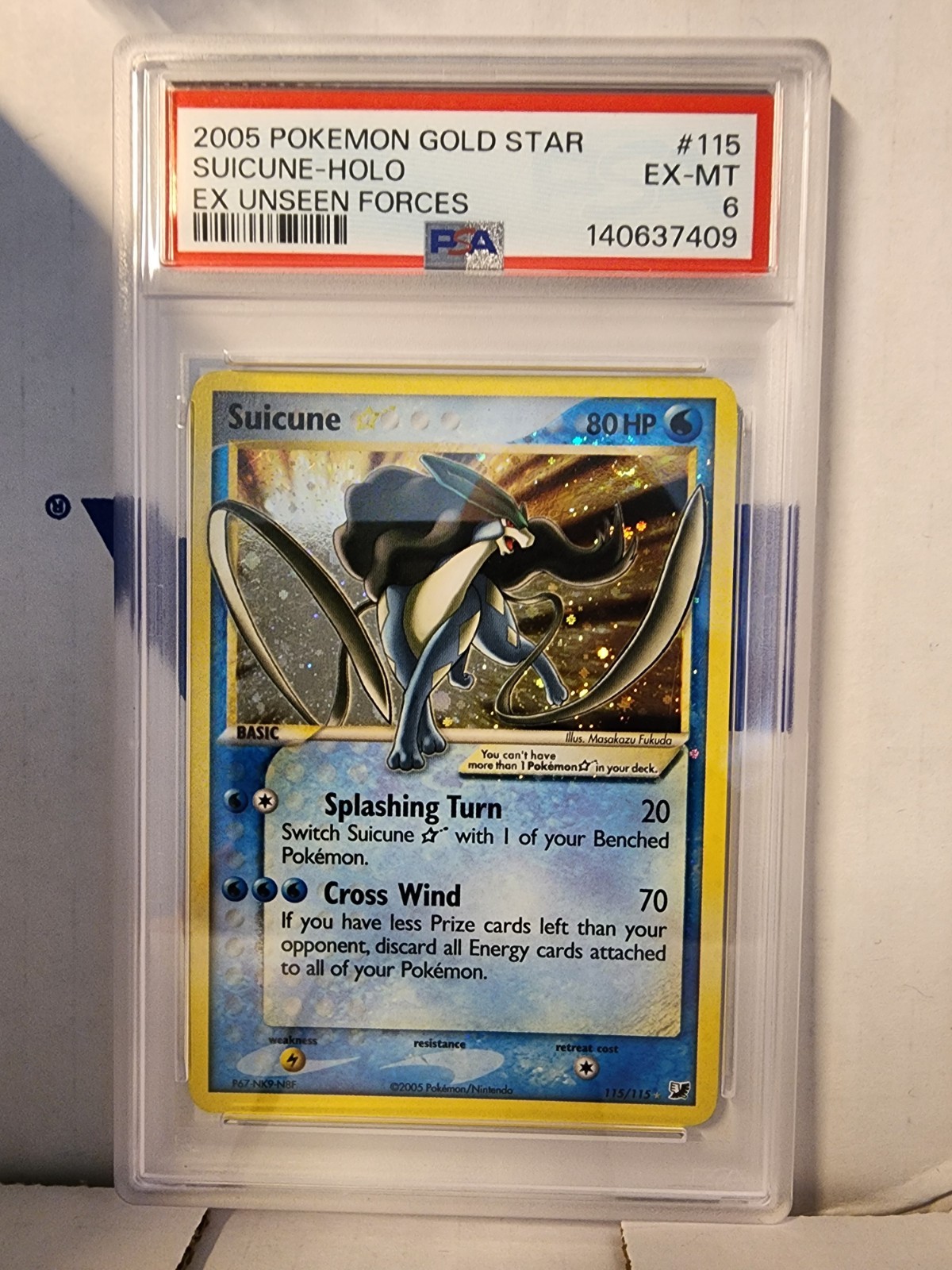 Suicune Gold Star EX Unseen Forces 115/115 PSA 6 New Cert