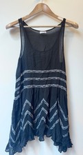 Free People Black Combo Tiered Tunic Dress Size XS