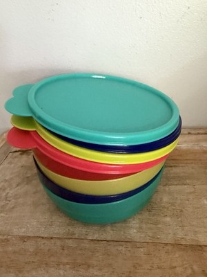 Brand New Tupperware Microwave Reheatable Cereal Bowls Set Of Four~Multicolor