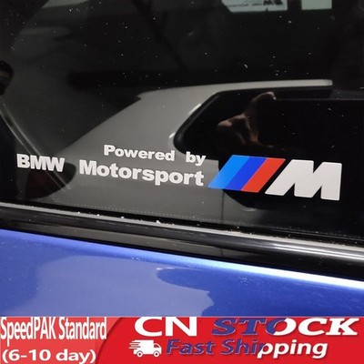 2pcs Black BMW M Performance Side Mirror Sticker Modified Decal For BMW Models..