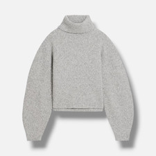 Helmut Lang Women's Gray Merino Wool Kath Turtleneck Sweater Size XS