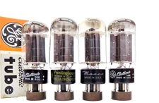 Nice Quad of 1950's GE-Made 6L6GB Black Plate Vacuum Tubes..............1 Money!