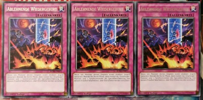 3x Ablehnende Wiedergeburt BOSH-DE071 Rare 1.Auflage DEUTSCH Playset NM YU-Gi-Oh