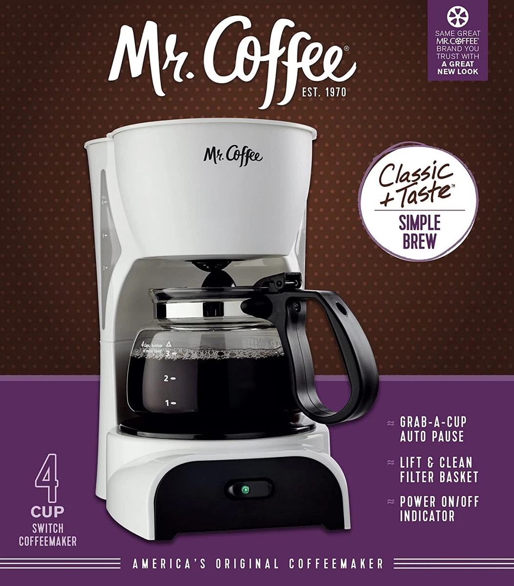 Mr Coffee Classic + Taste Coffeemaker, Switch, Simple Brew, 4 Cup, Shop