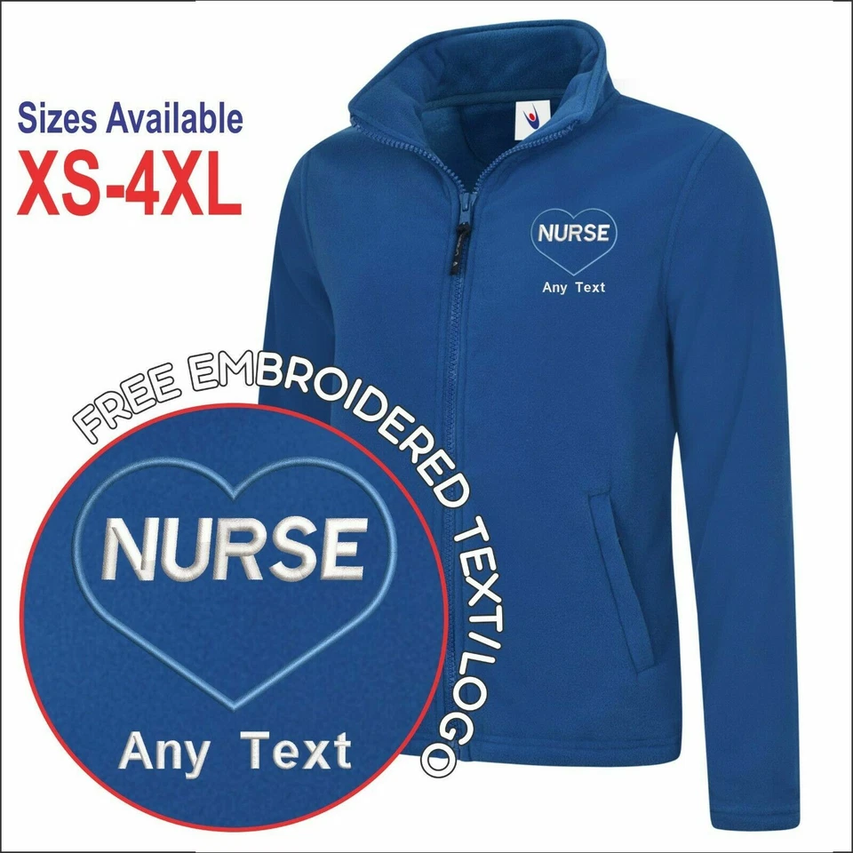 Heart Embroidered NURSE Logo Personalised Medical Health Care Staff Women Jacket - Image 1 of 1