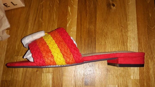 RAVEL DANIA FLAT TEXTILE MULE SANDALS – RED – SIZE 4 - BNIB - Picture 11 of 12
