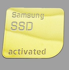 Lot of 5 Samsung SSD Activated Gold Chrome Finish Metallic Stickers