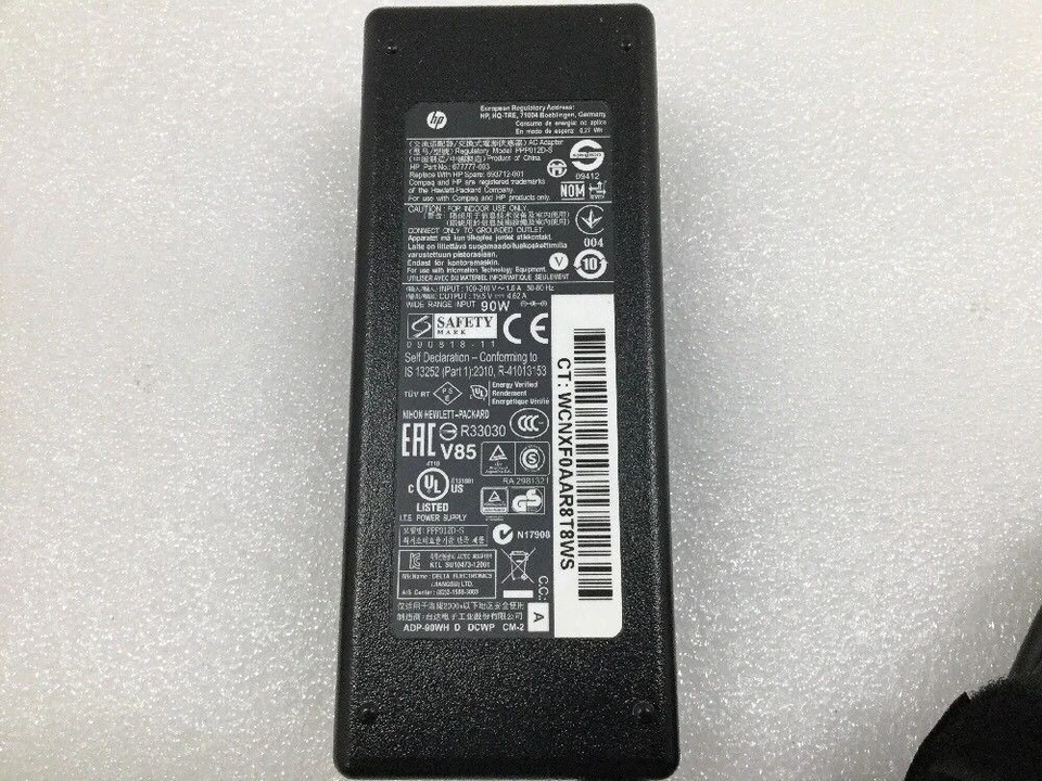 Cargador de fuente de alimentación adaptador de CA HP 90W OEM para HP Pavilion DV4 DV5 DV6 DV7 G60 Foto 3 de 4