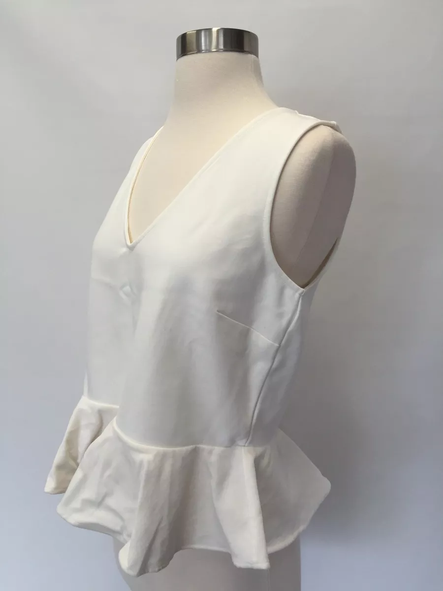 NWT J Crew Velvet Peplum Top Blouse Grain Ivory Size S Small H3583