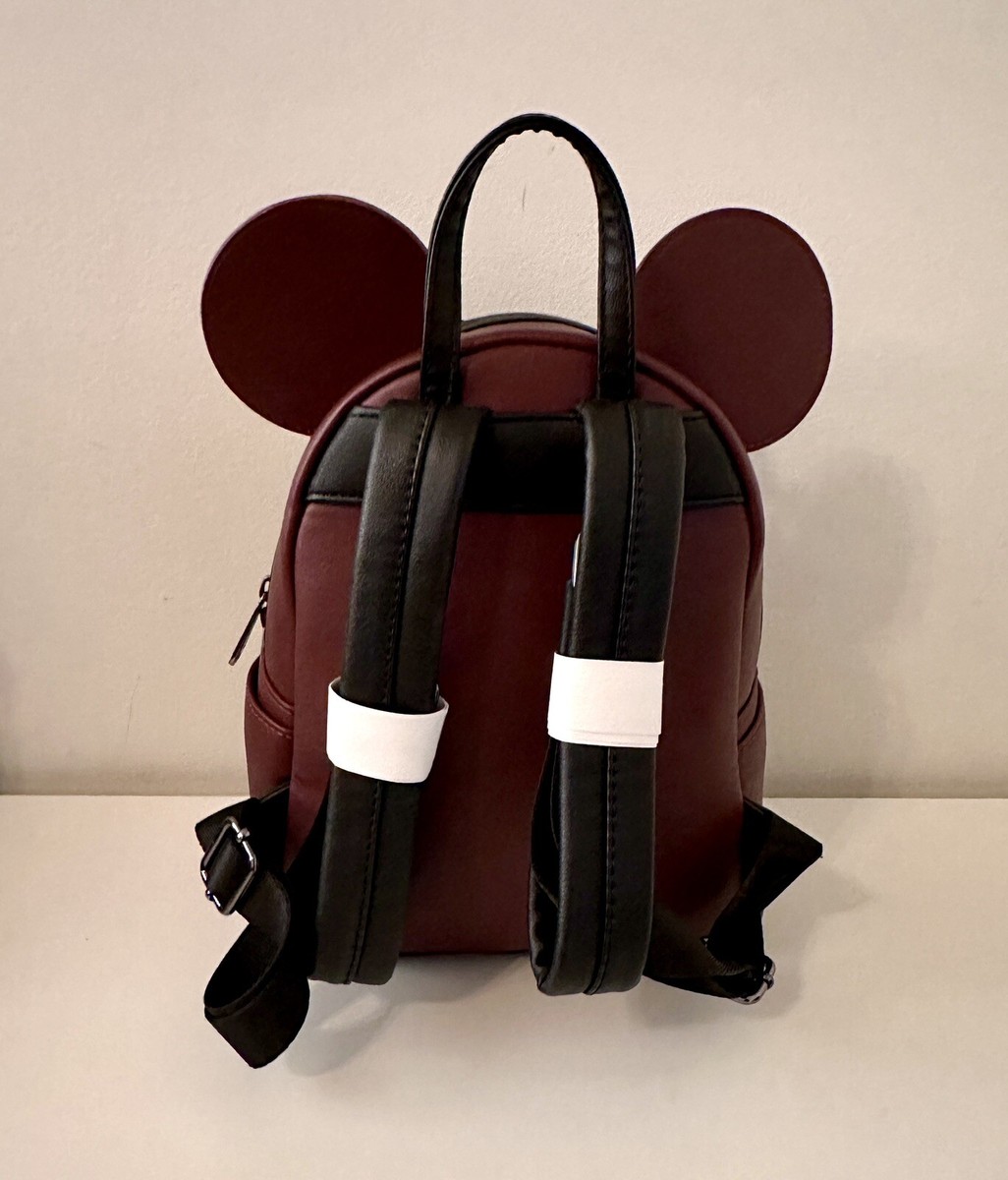 Loungefly Maroon Quilted Backpack Velvet Bow Burgundy Ears  display picture 1