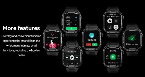 MEVADEN 1.85" Military Smart Watch Men Bluetooth Call IP68 Fitness Android iOS - 第 12/27 張圖片