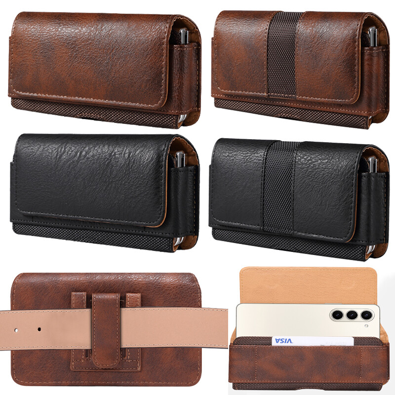 leather Belt Clip Holster Pouch Waist Bag Case For Samsung galaxy Z Fold 6 5 4 3-image