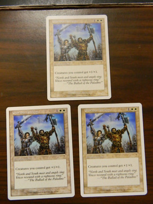 MTG 7th Edition Glorious Anthem x3 White Rare LP - Excellent Condition