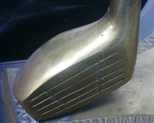 WORKING GOLF CLUB DRIVERS & BALL 29" TALL TABLE LAMP HEAVYWEIGHT & BRONZE TONE - Picture 6 of 14