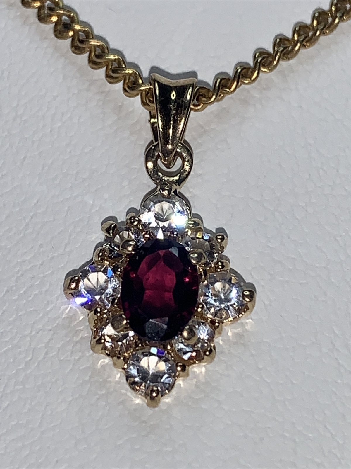 Unauthenticated Diamond Shaped Pendant on 18” Cha… - image 1