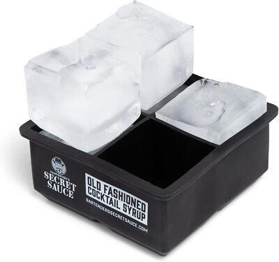 Large Four Cube 2''x2'' Ice Mold - Perfect for Old Fashioned's and Whiskey Cocktai