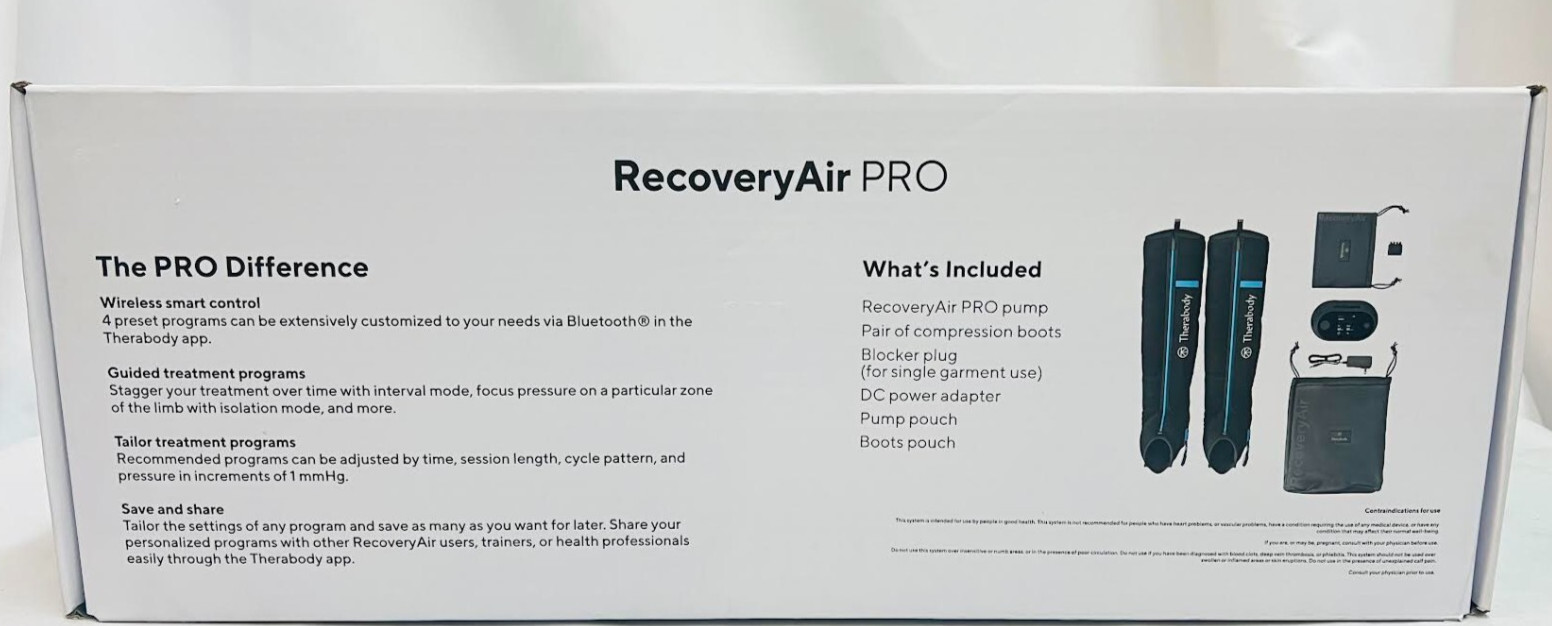 Therabody - RecoveryAir PRO Compression Boots Medium - Black RA02297-01 NEW