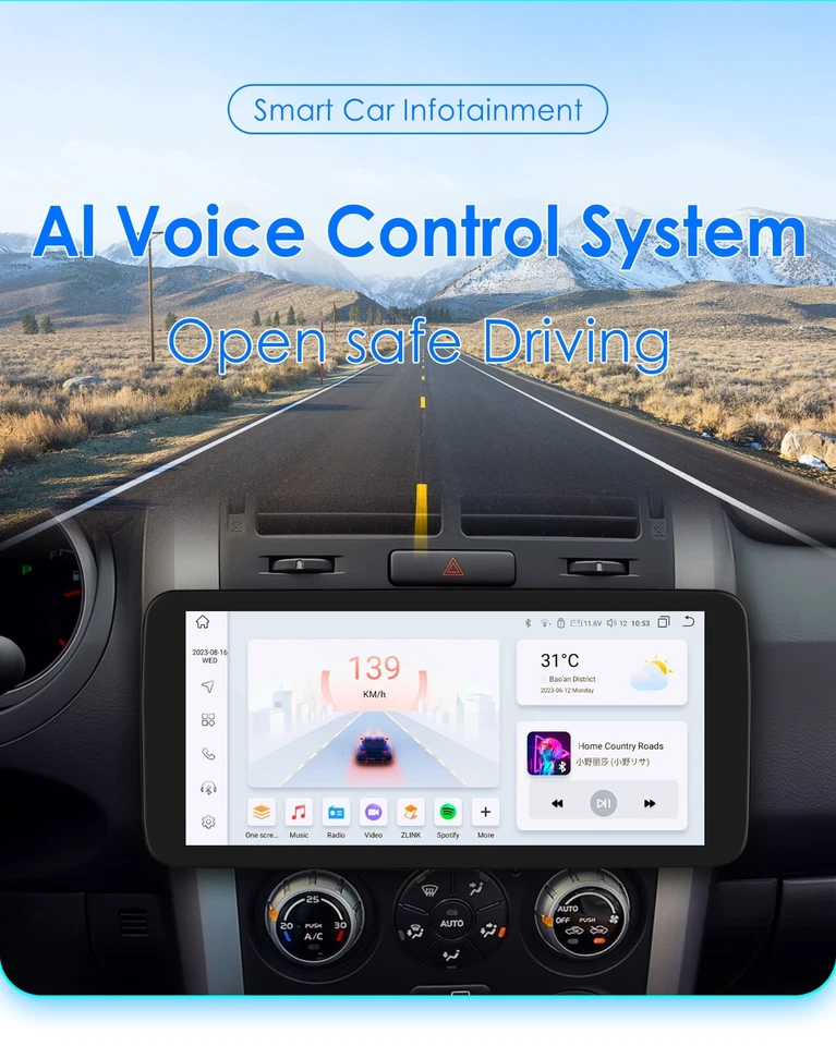 4+32G Double 2DIN Rotatable 10.3'' Android 12 Touch Car Stereo Radio GPS Wifi BT - Image 4 of 4